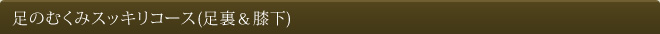 足のむくみスッキリコース(足裏＆膝下)
